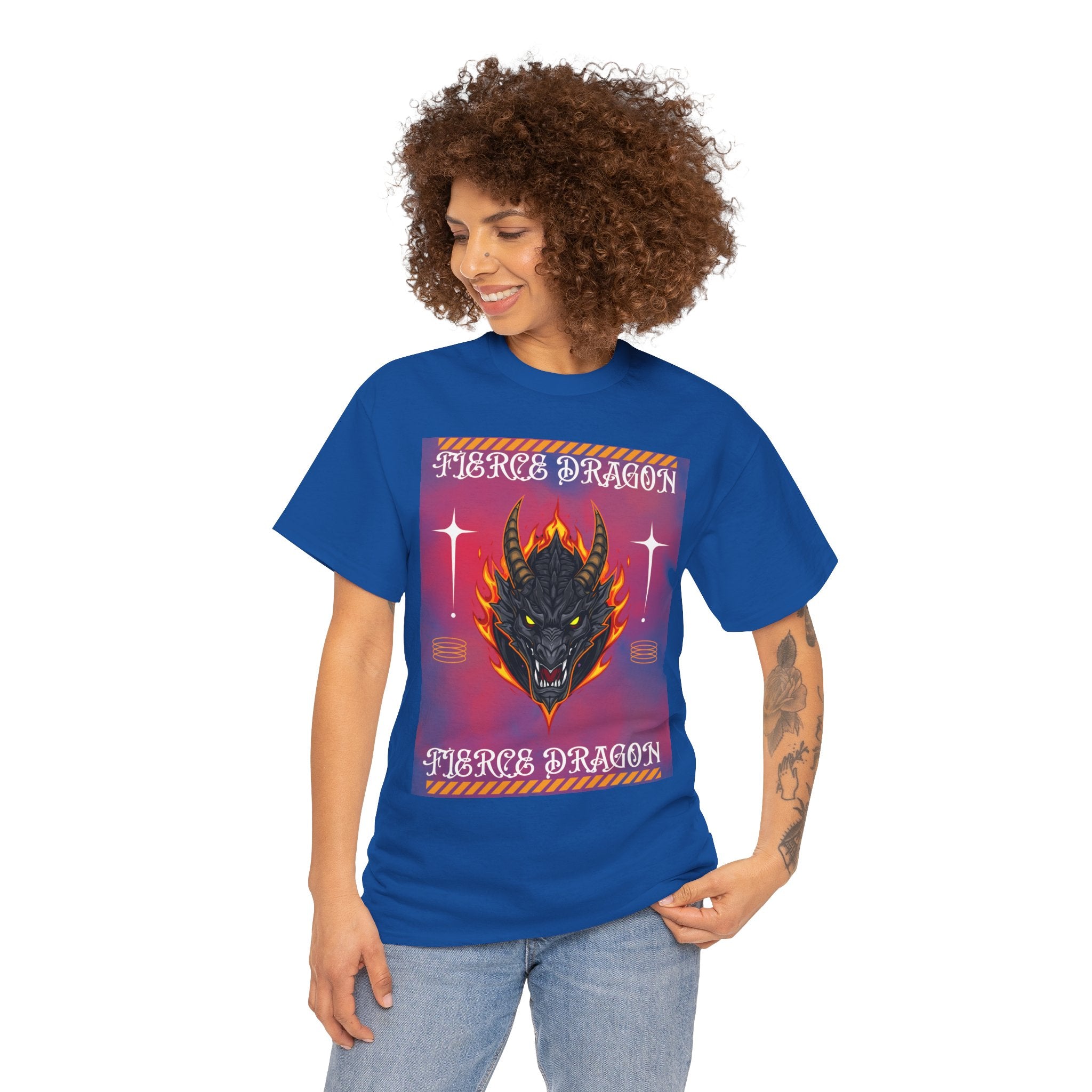 Fierce Dragon T-Shirt — Fiery Dragon Head Graphic Tee