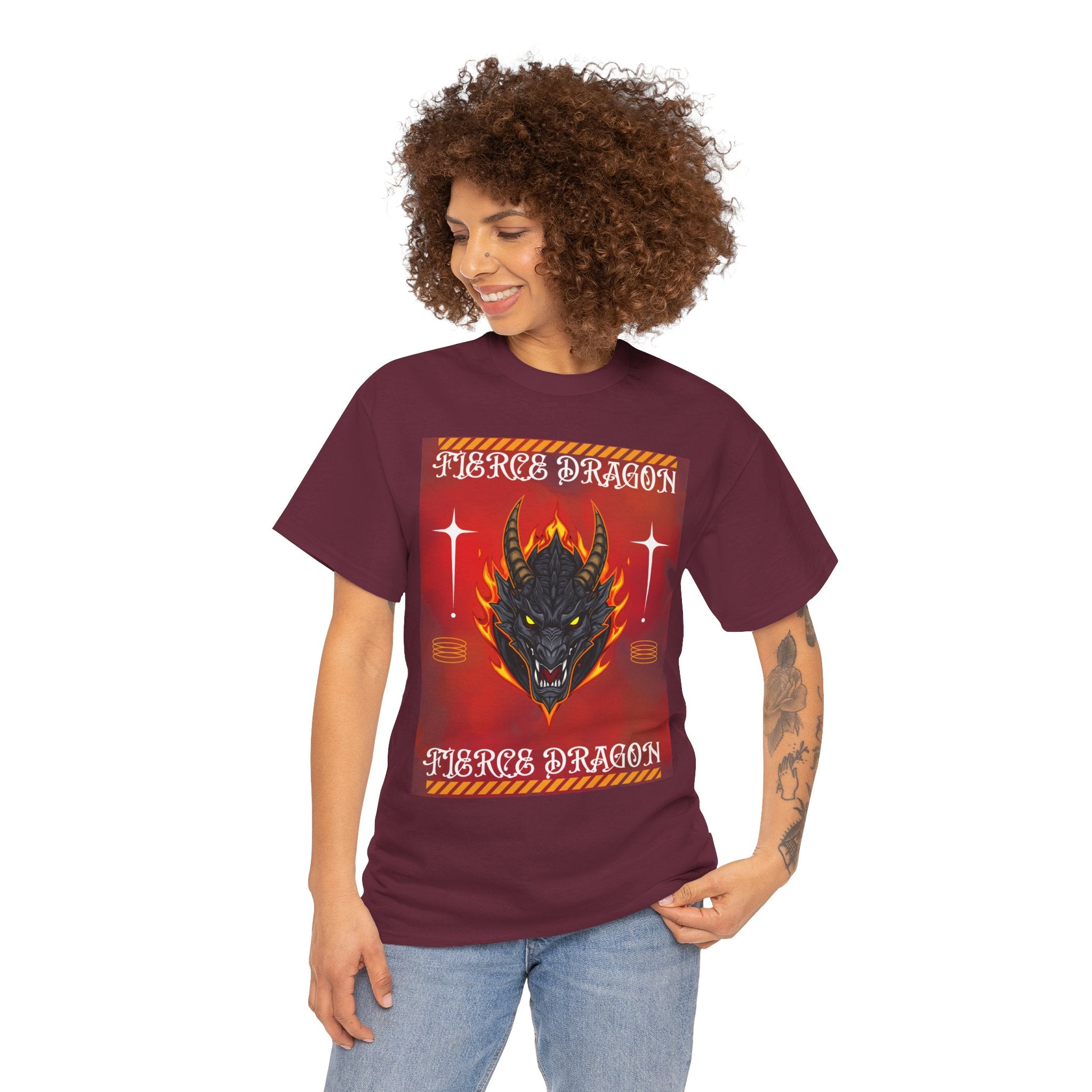 Fierce Dragon T-Shirt — Fiery Dragon Head Graphic Tee