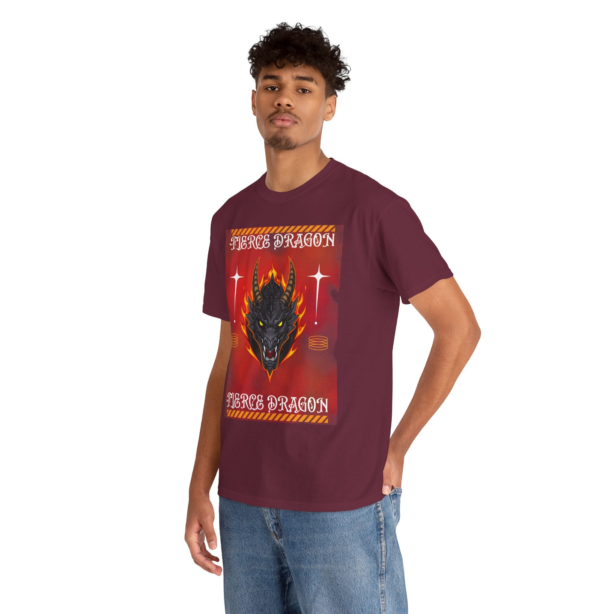 Fierce Dragon T-Shirt — Fiery Dragon Head Graphic Tee