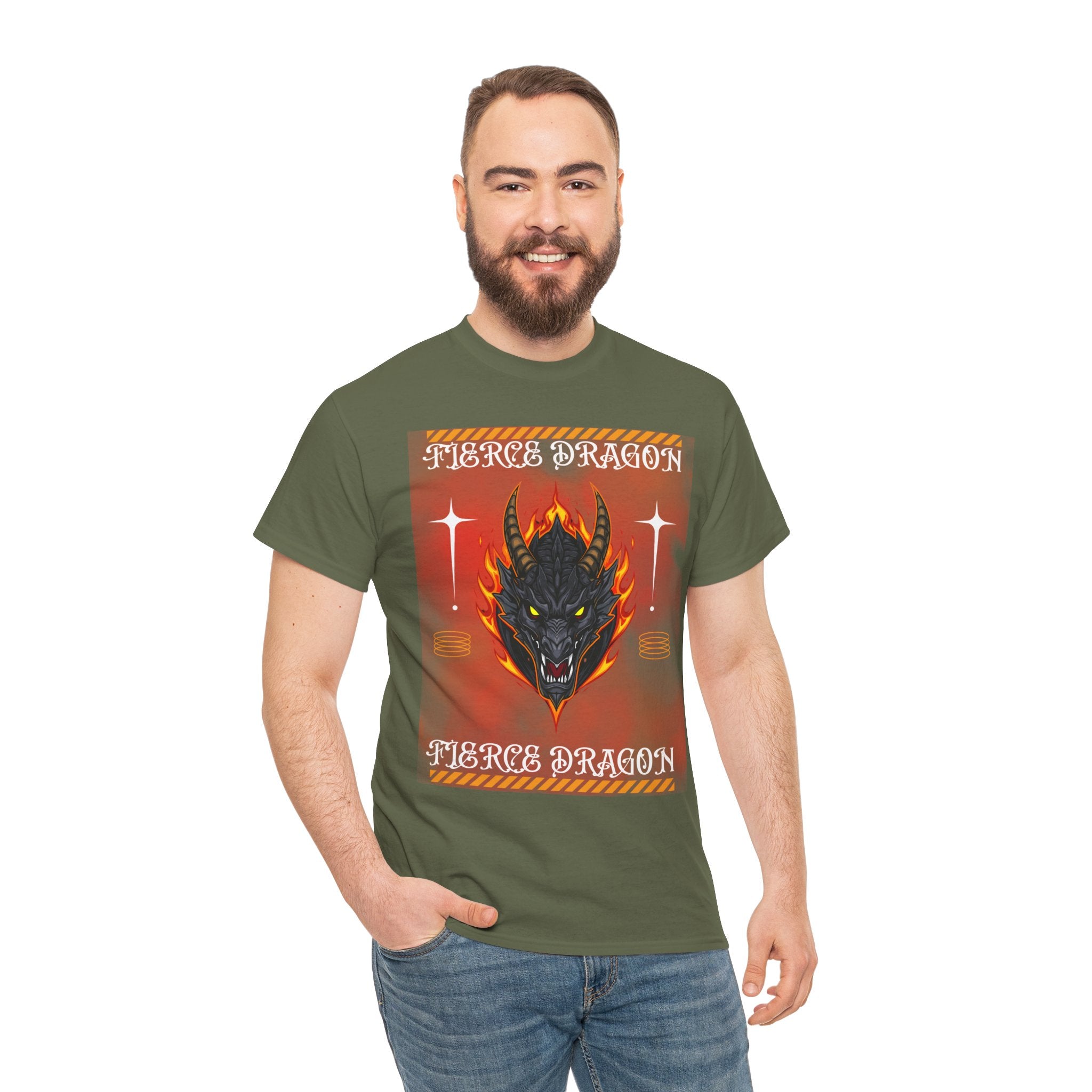 Fierce Dragon T-Shirt — Fiery Dragon Head Graphic Tee