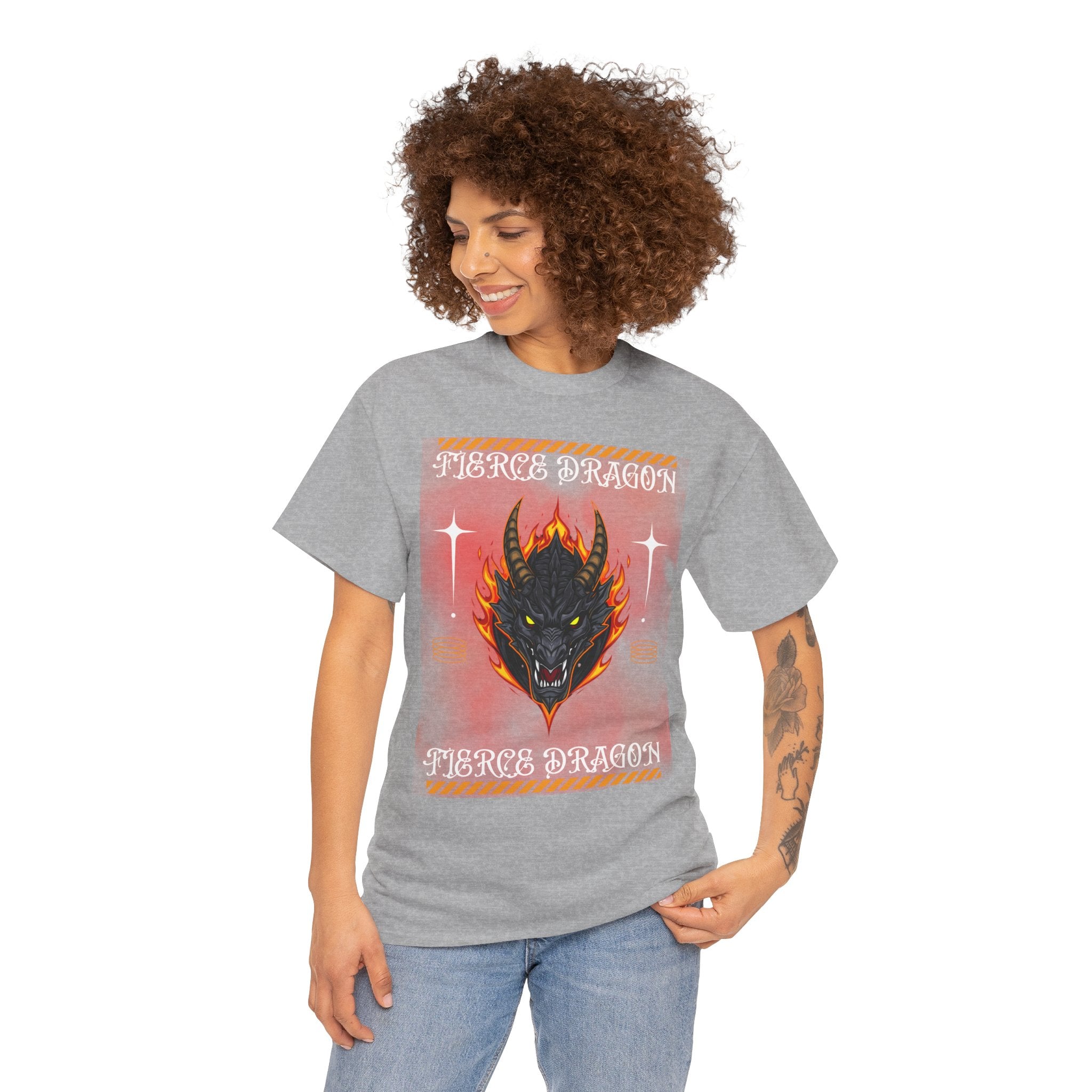Fierce Dragon T-Shirt — Fiery Dragon Head Graphic Tee