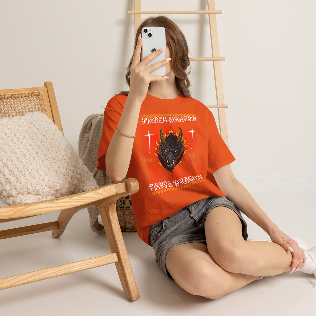 Fierce Dragon T-Shirt — Fiery Dragon Head Graphic Tee