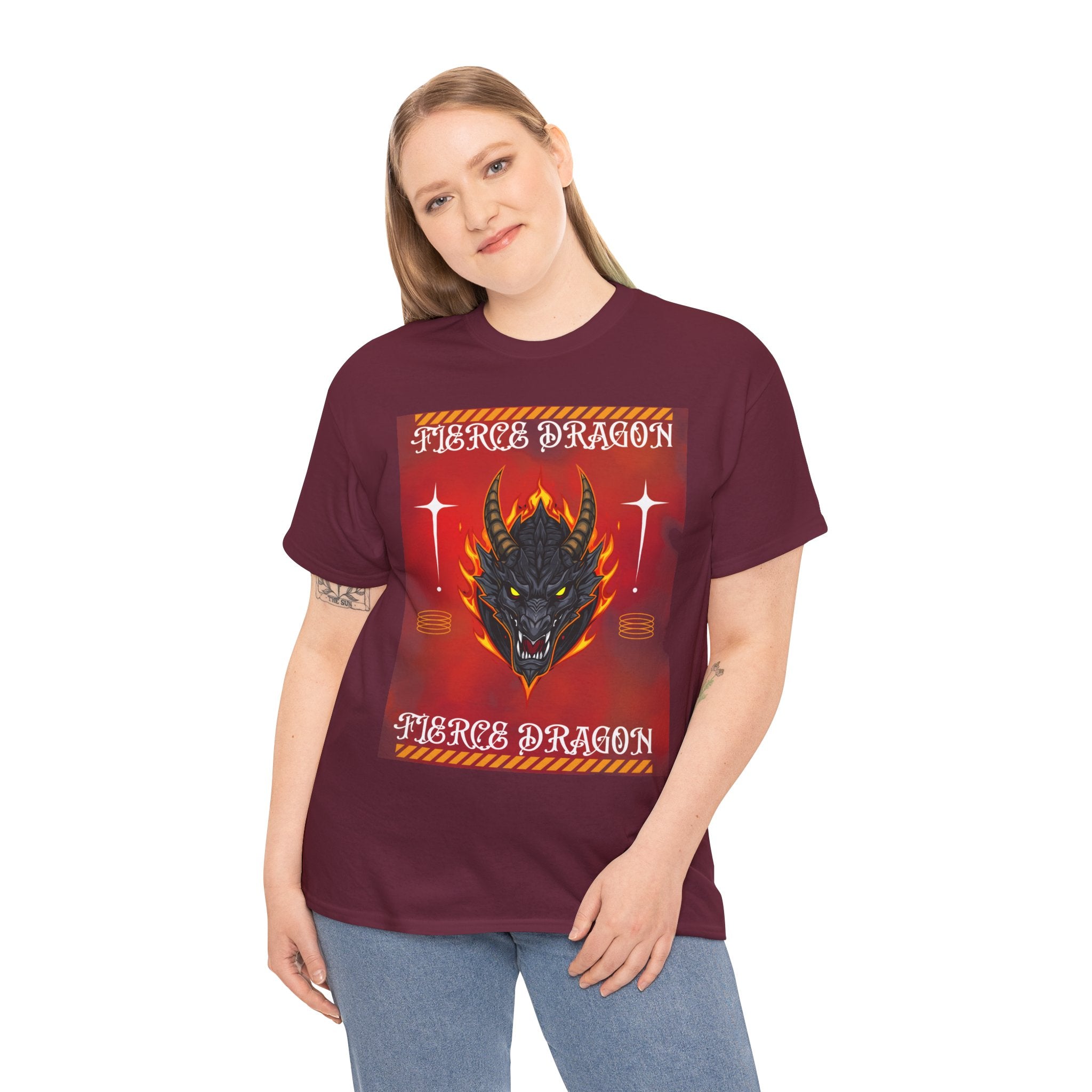 Fierce Dragon T-Shirt — Fiery Dragon Head Graphic Tee