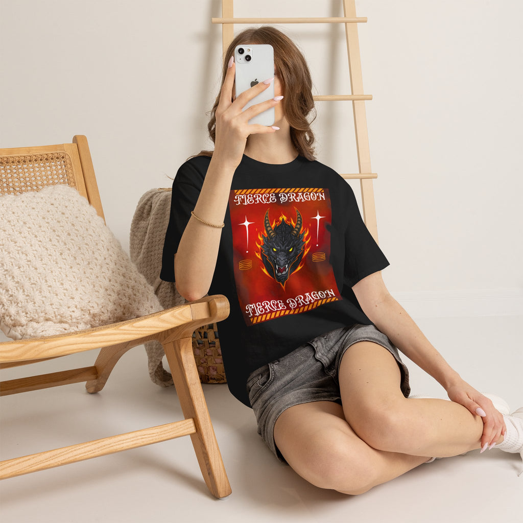 Fierce Dragon T-Shirt — Fiery Dragon Head Graphic Tee