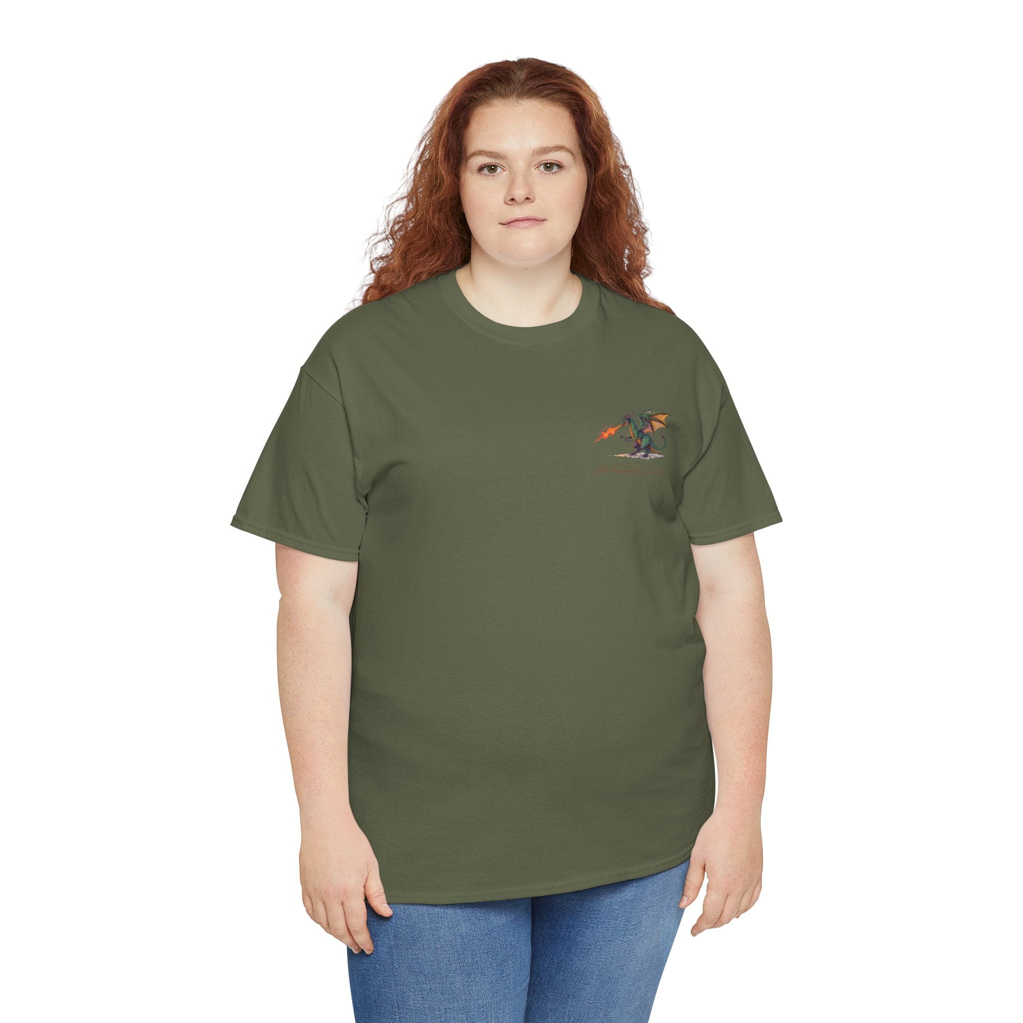 I'm All Fired Up Dragon T-Shirt — Front Chest + Large Back Graphic