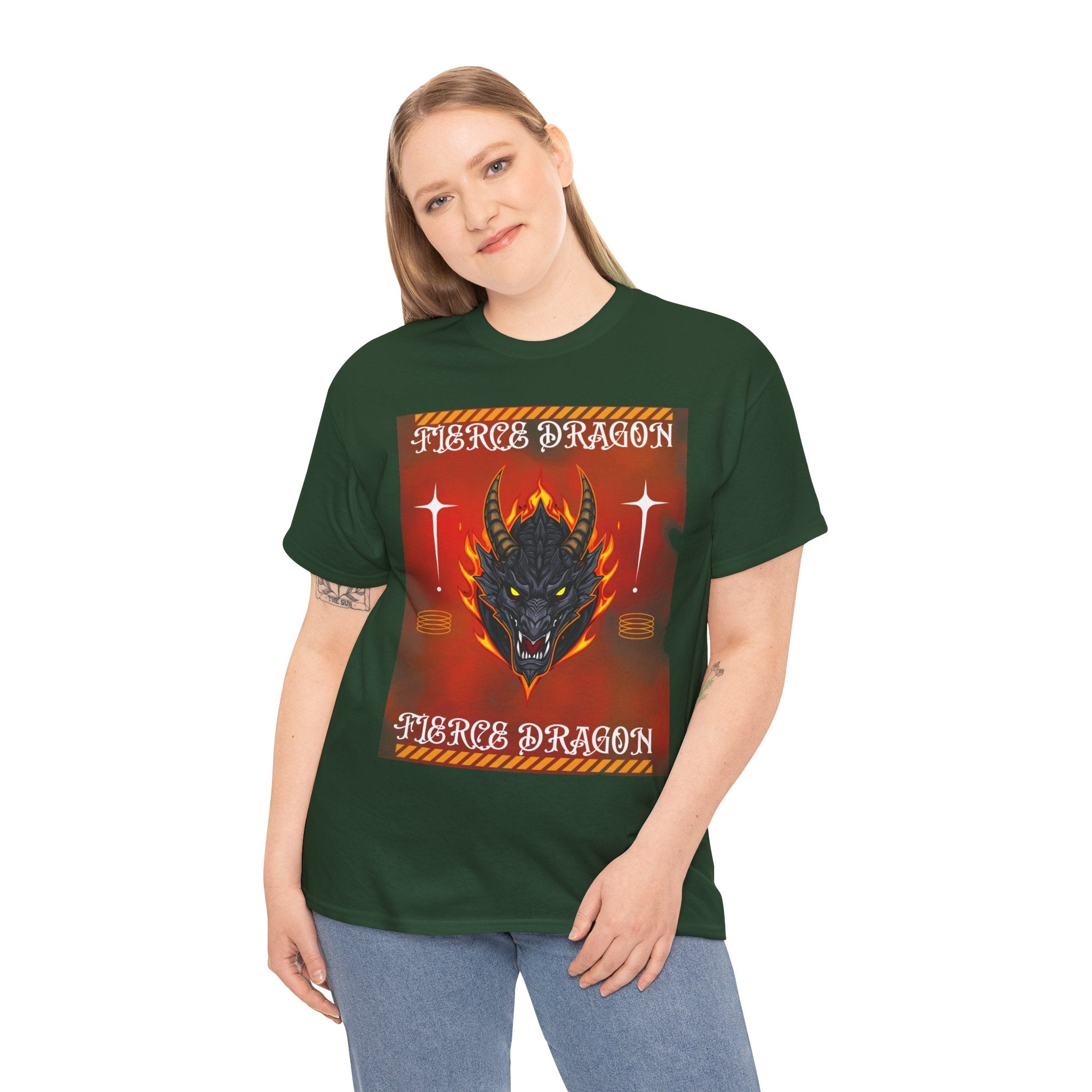 Fierce Dragon T-Shirt — Fiery Dragon Head Graphic Tee