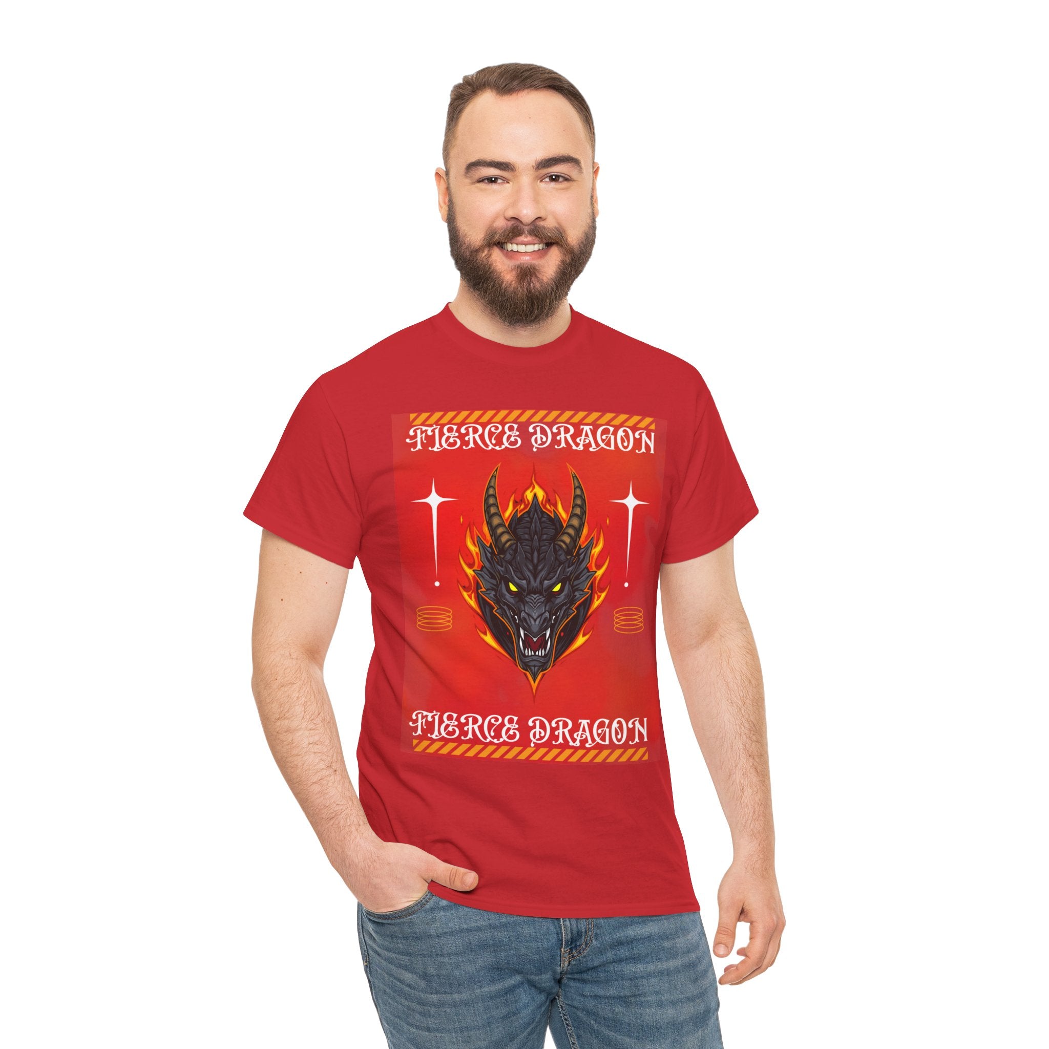 Fierce Dragon T-Shirt — Fiery Dragon Head Graphic Tee