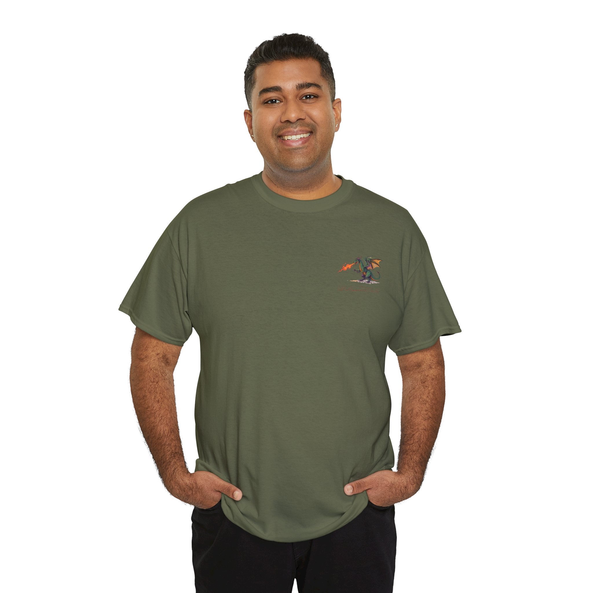 I'm All Fired Up Dragon T-Shirt — Front Chest + Large Back Graphic